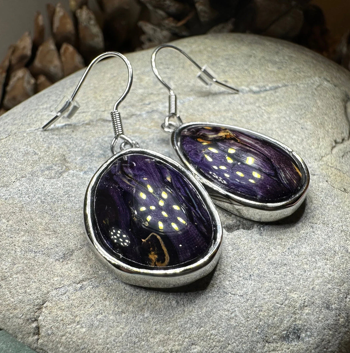 Scottish Heathergems Organic Earrings ~ Handmade in Scotland | Dangle Earrings | Wiccan Center