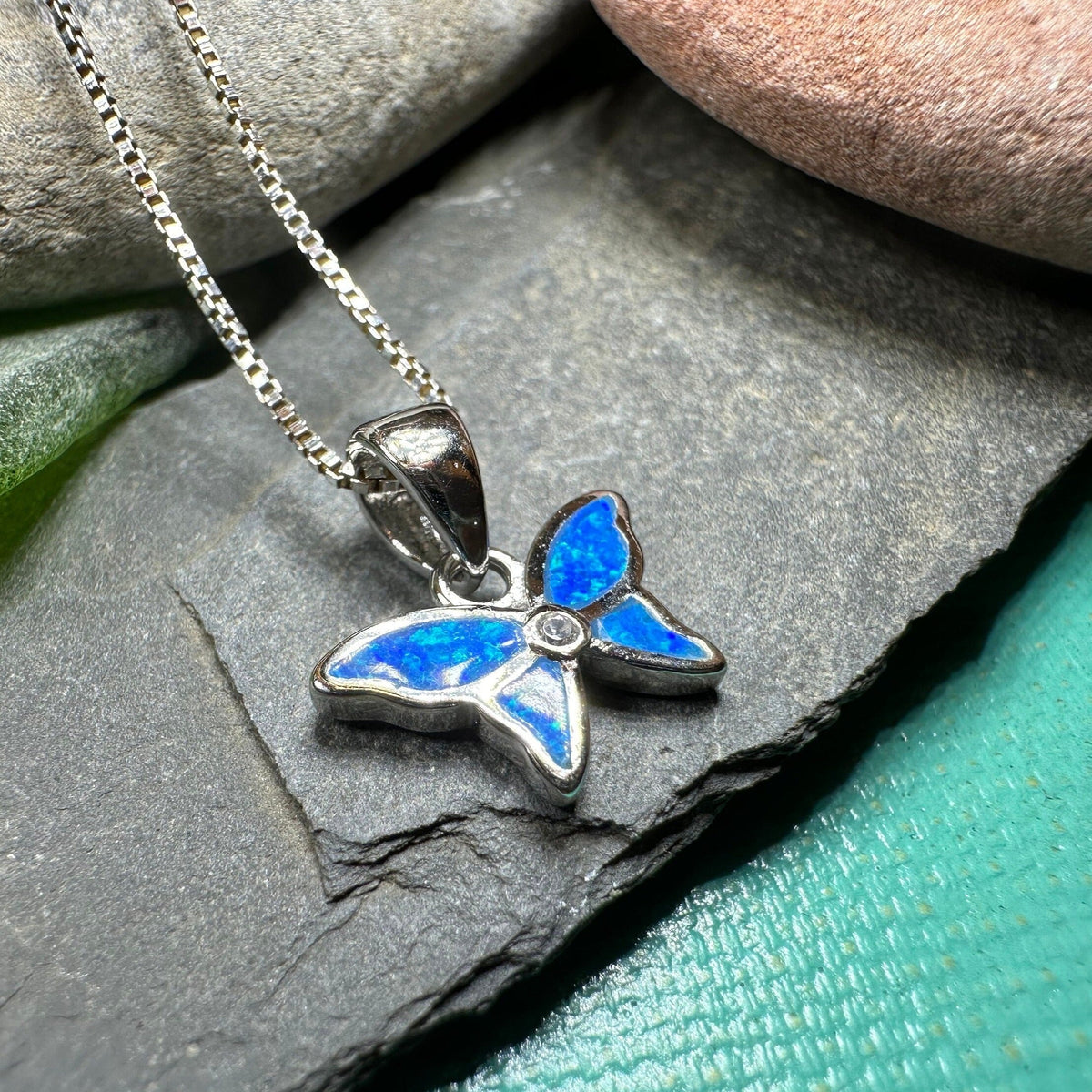 Petite Opal Butterfly Necklace | Pendant | Wiccan Center