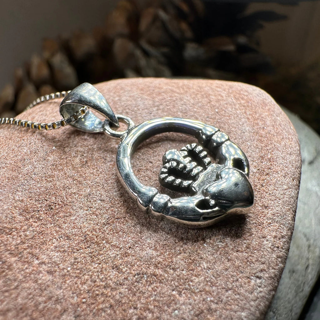 Petite Claddagh Silver Necklace | Pendant | Wiccan Center