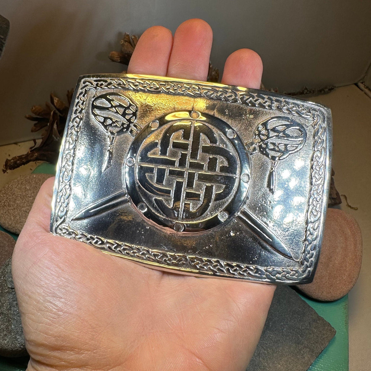 Celtic Battlefield Kilt Belt Buckle - Handmade in Scotland | Belt Buckle | Wiccan Center