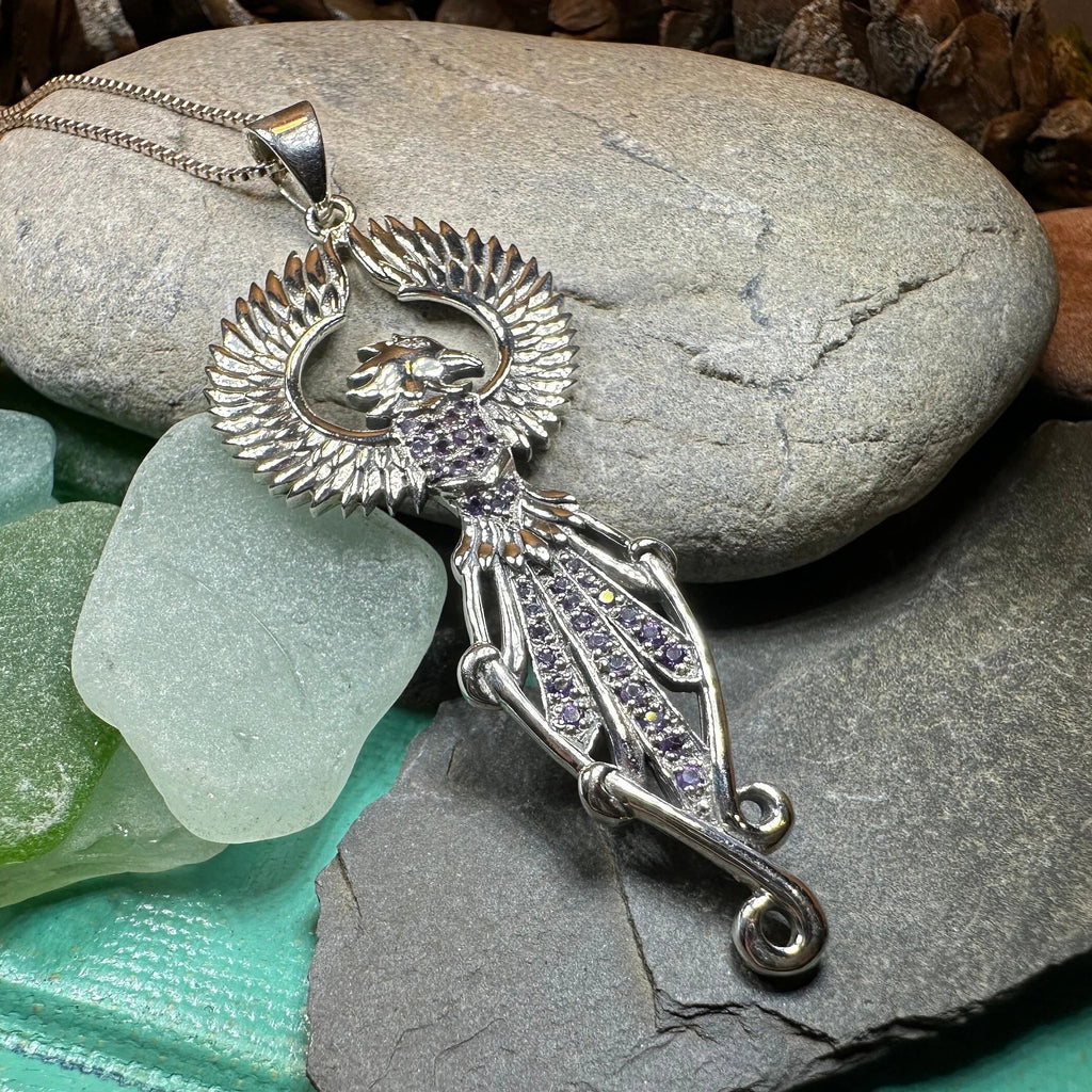 Leigheas Phoenix Necklace in Sterling Silver | Pendant | Wiccan Center