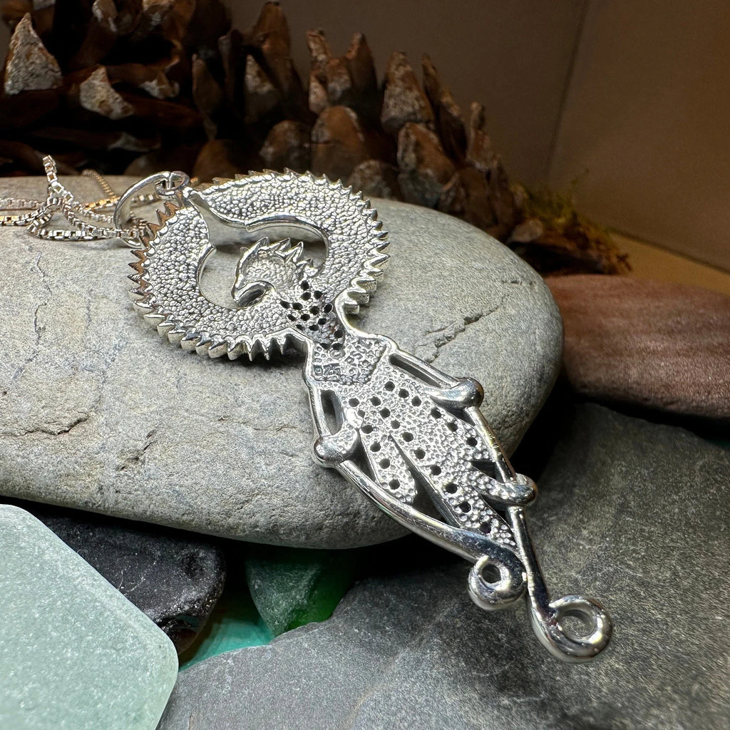 Leigheas Phoenix Necklace in Sterling Silver | Pendant | Wiccan Center