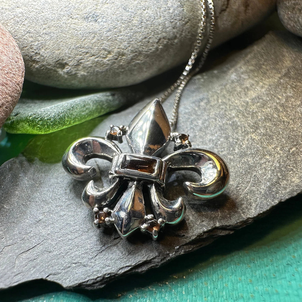 Garnet Fluer De Lis Necklace | Pendant | Wiccan Center