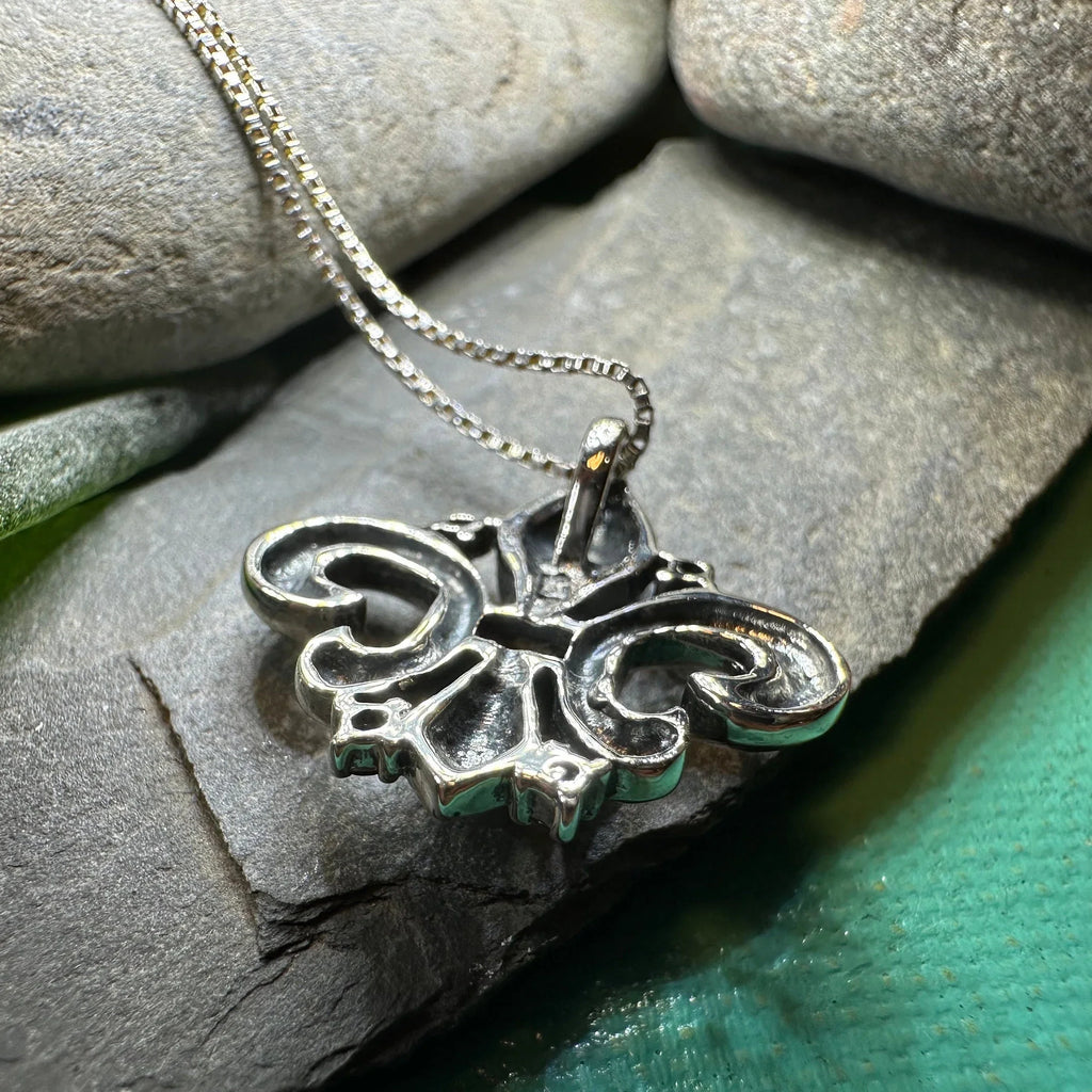 Garnet Fluer De Lis Necklace | Pendant | Wiccan Center