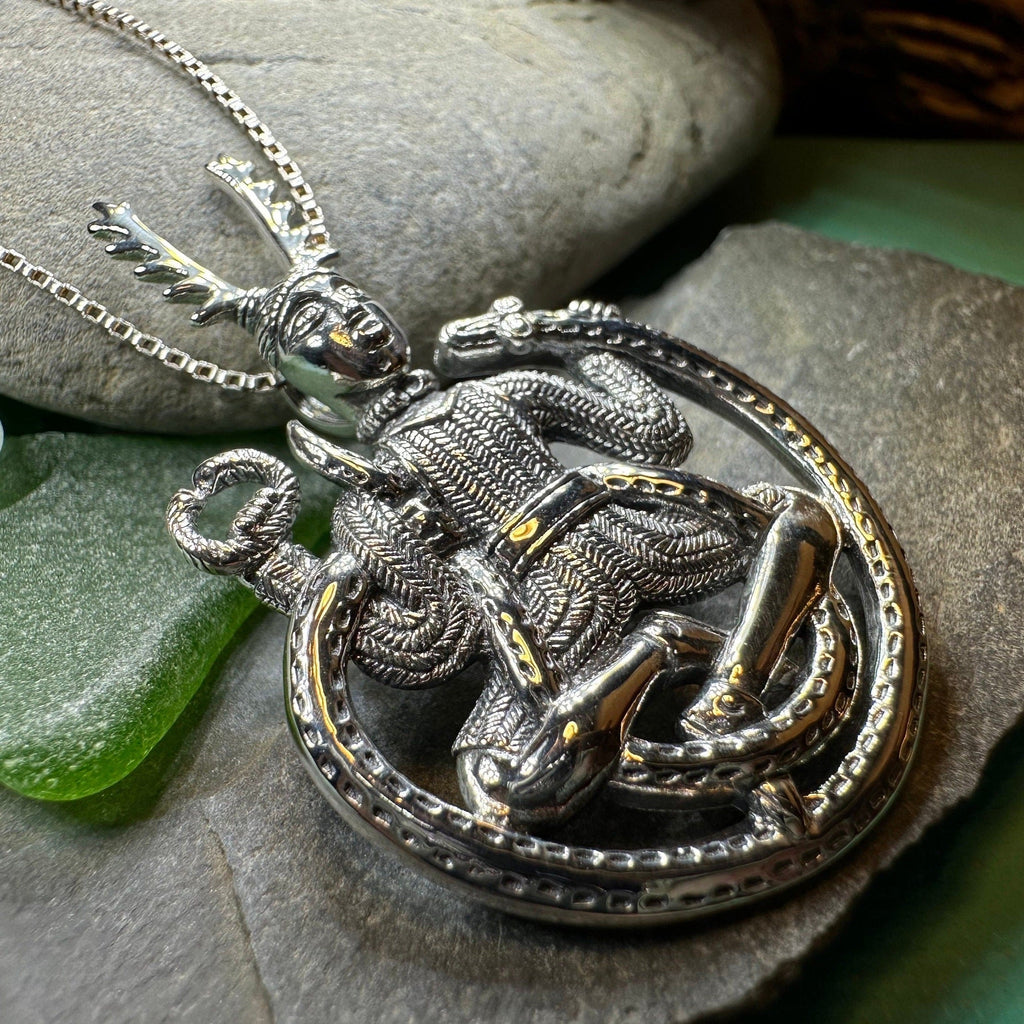 Forest Lore Cernunnos Necklace in Sterling Silver | Pendant | Wiccan Center
