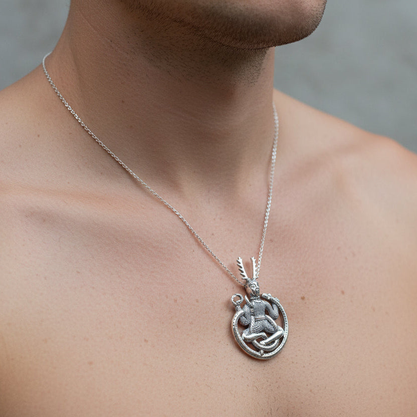 Forest Lore Cernunnos Necklace in Sterling Silver | Pendant | Wiccan Center