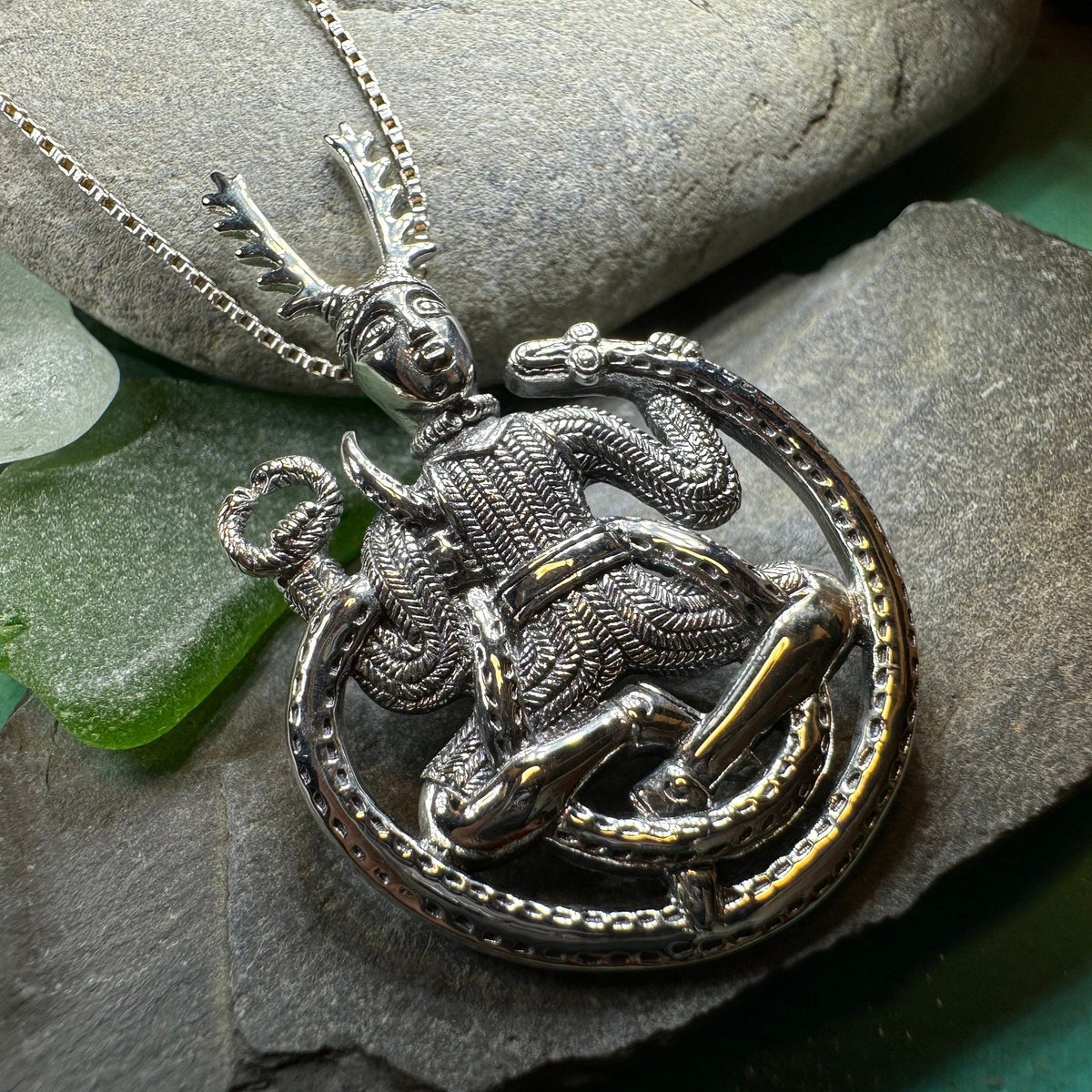 Forest Lore Cernunnos Necklace in Sterling Silver | Pendant | Wiccan Center