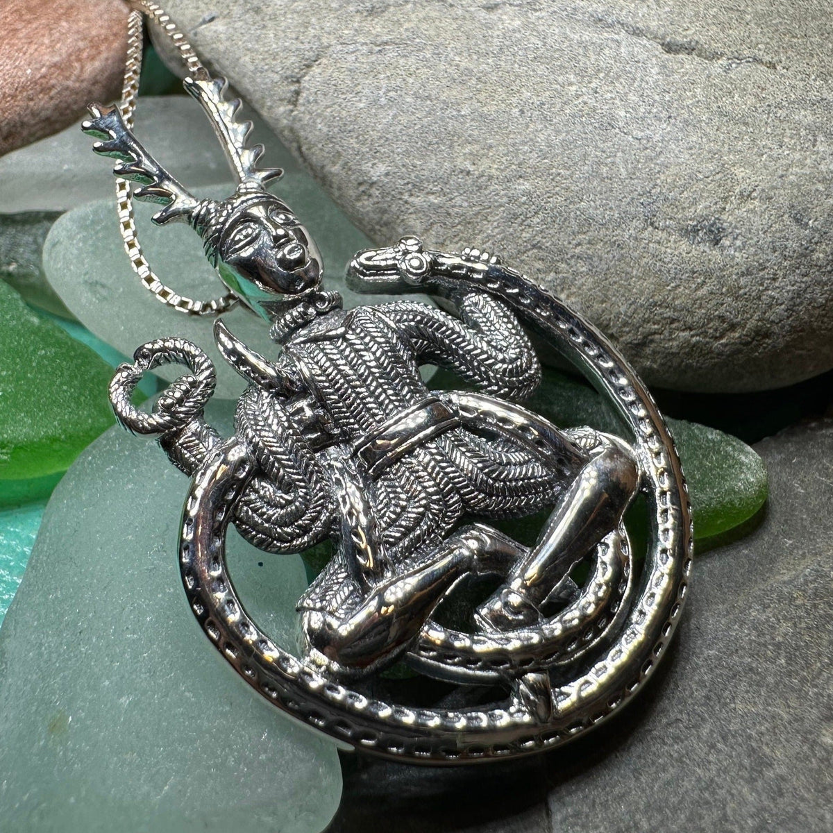 Forest Lore Cernunnos Necklace in Sterling Silver | Pendant | Wiccan Center
