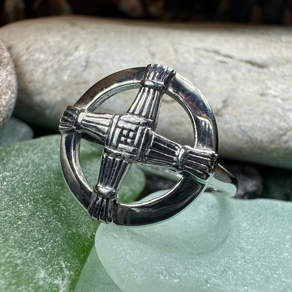Springtide Irish Saint Brigid's Cross Ring in Sterling Silver | Ring | Wiccan Center