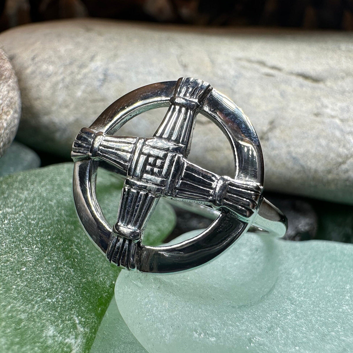 Springtide Irish Saint Brigid's Cross Ring in Sterling Silver | Ring | Wiccan Center