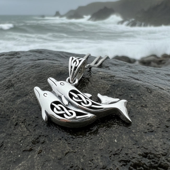 Always Together Celtic Dolphin Necklace in Sterling Silver | Pendant | Wiccan Center