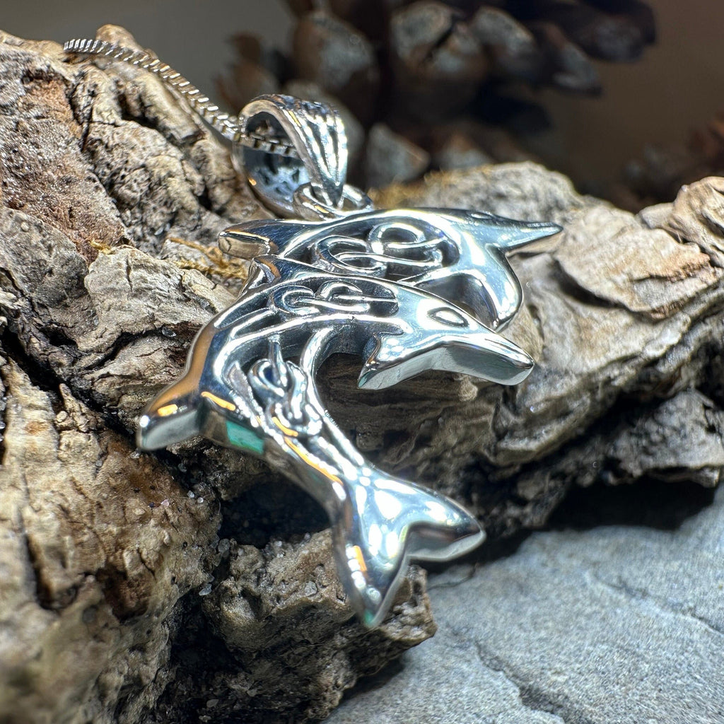 Unity Celtic Dolphin Necklace in Sterling Silver | Pendant | Wiccan Center