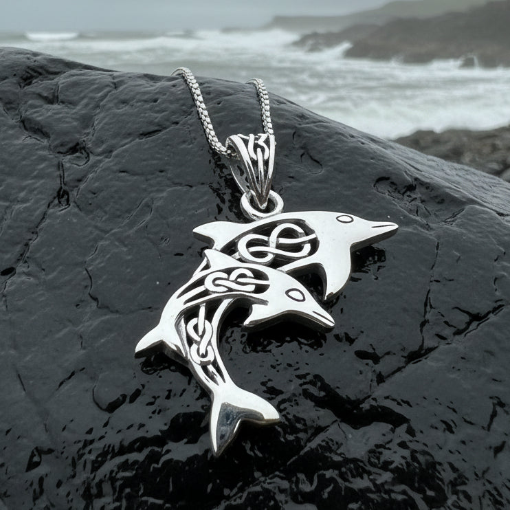 Unity Celtic Dolphin Necklace in Sterling Silver | Pendant | Wiccan Center