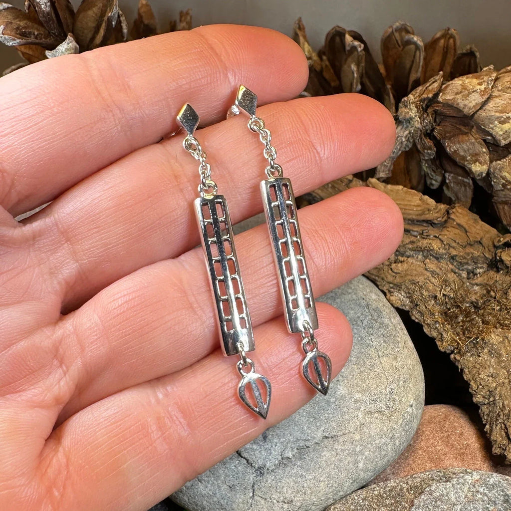 Mackintosh Art Deco Earrings in Sterling Silver | Post Earrings | Wiccan Center
