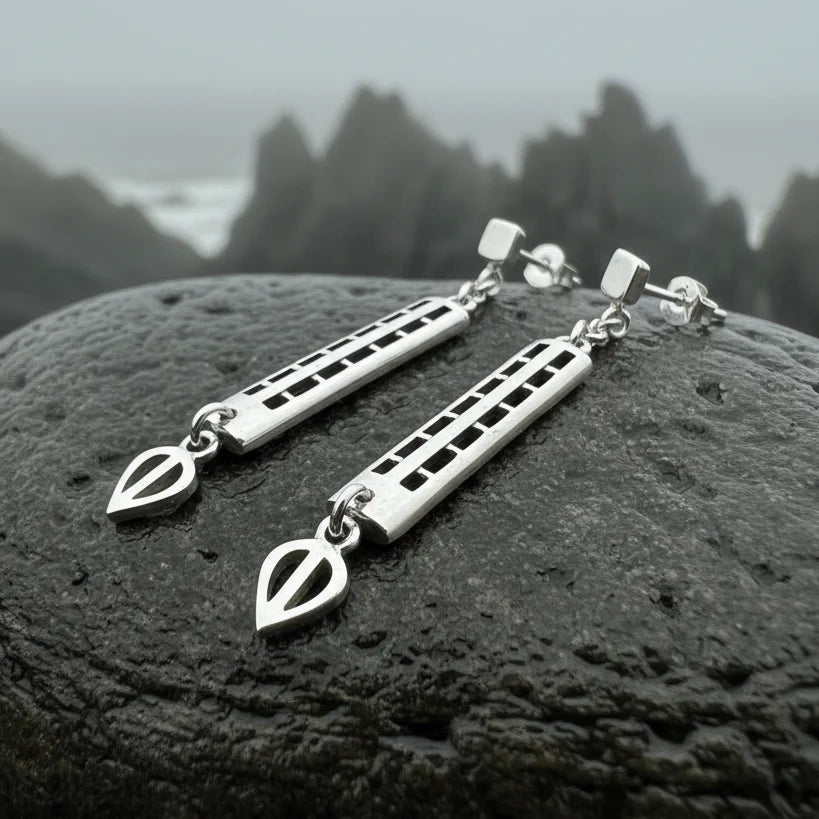 Mackintosh Art Deco Earrings in Sterling Silver | Post Earrings | Wiccan Center