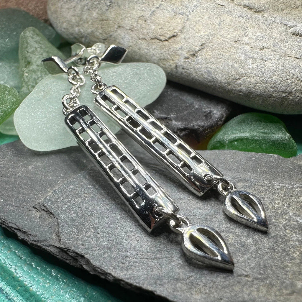 Mackintosh Art Deco Earrings in Sterling Silver | Post Earrings | Wiccan Center