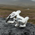 Moonlight Dancer Rabbit Ring in Sterling Silver | Ring | Wiccan Center