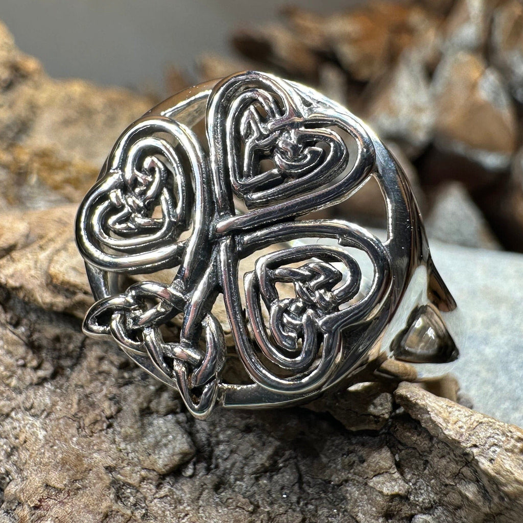 Celtic Knot Irish Shamrock Ring in Sterling Silver | Ring | Wiccan Center