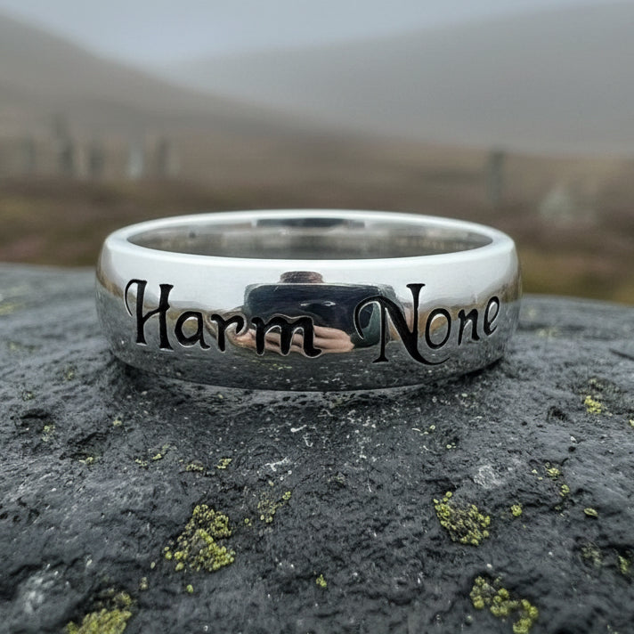 Harm None Wiccan Ring in Sterling Silver | Ring | Wiccan Center