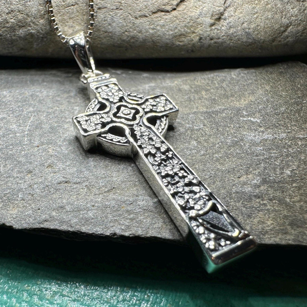 The Quinn Irish Harp Celtic Cross Necklace | Pendant | Wiccan Center