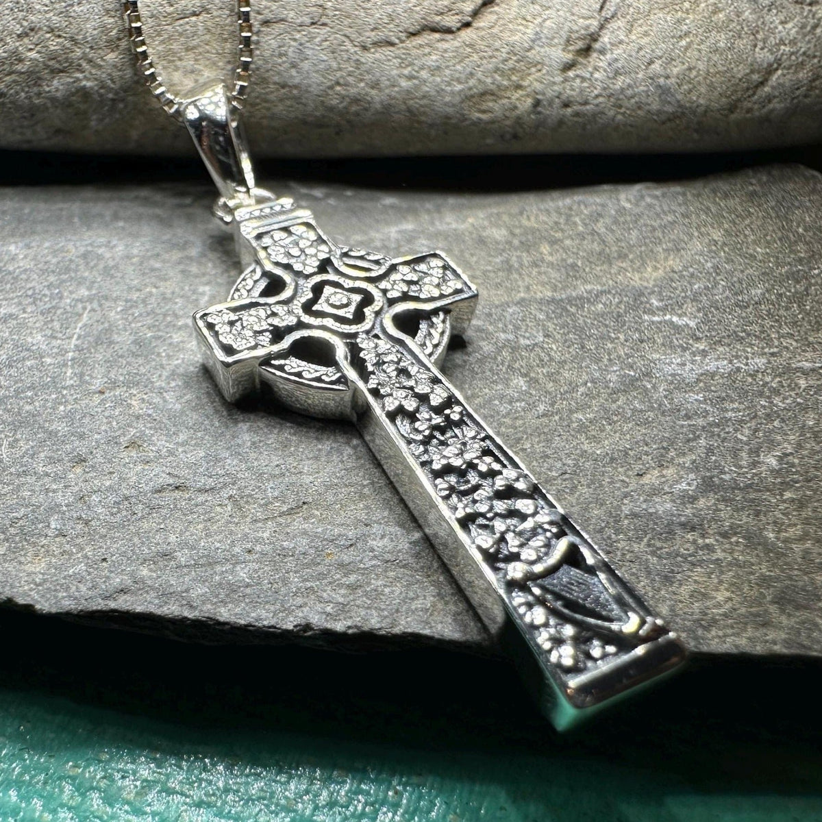 The Quinn Irish Harp Celtic Cross Necklace | Pendant | Wiccan Center