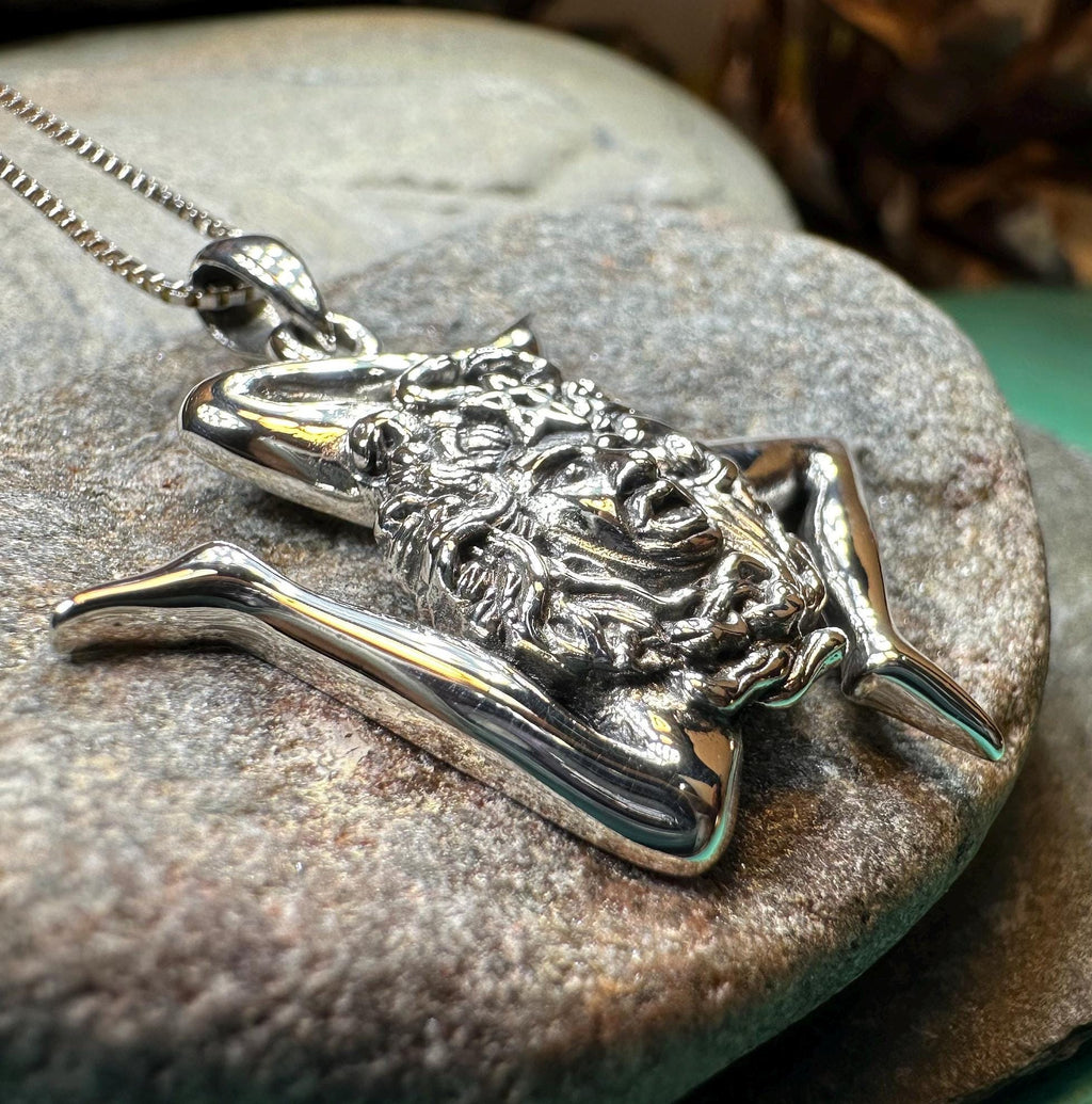 Sicilian Trinacria Triple Spiral Necklace in Sterling Silver | Pendant | Wiccan Center