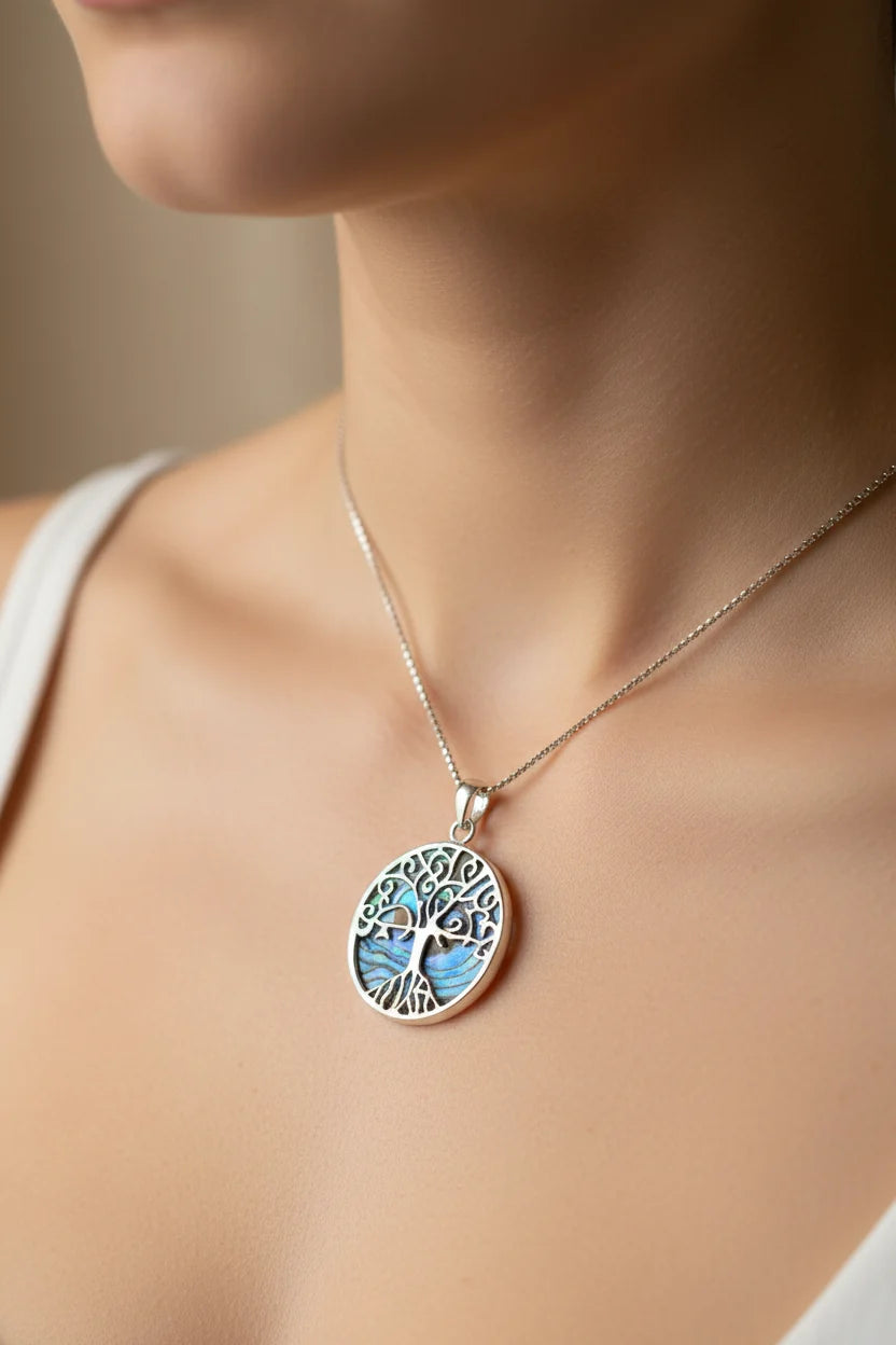 Leandra Tree of Life Necklace in Sterling Silver | Pendant | Wiccan Center