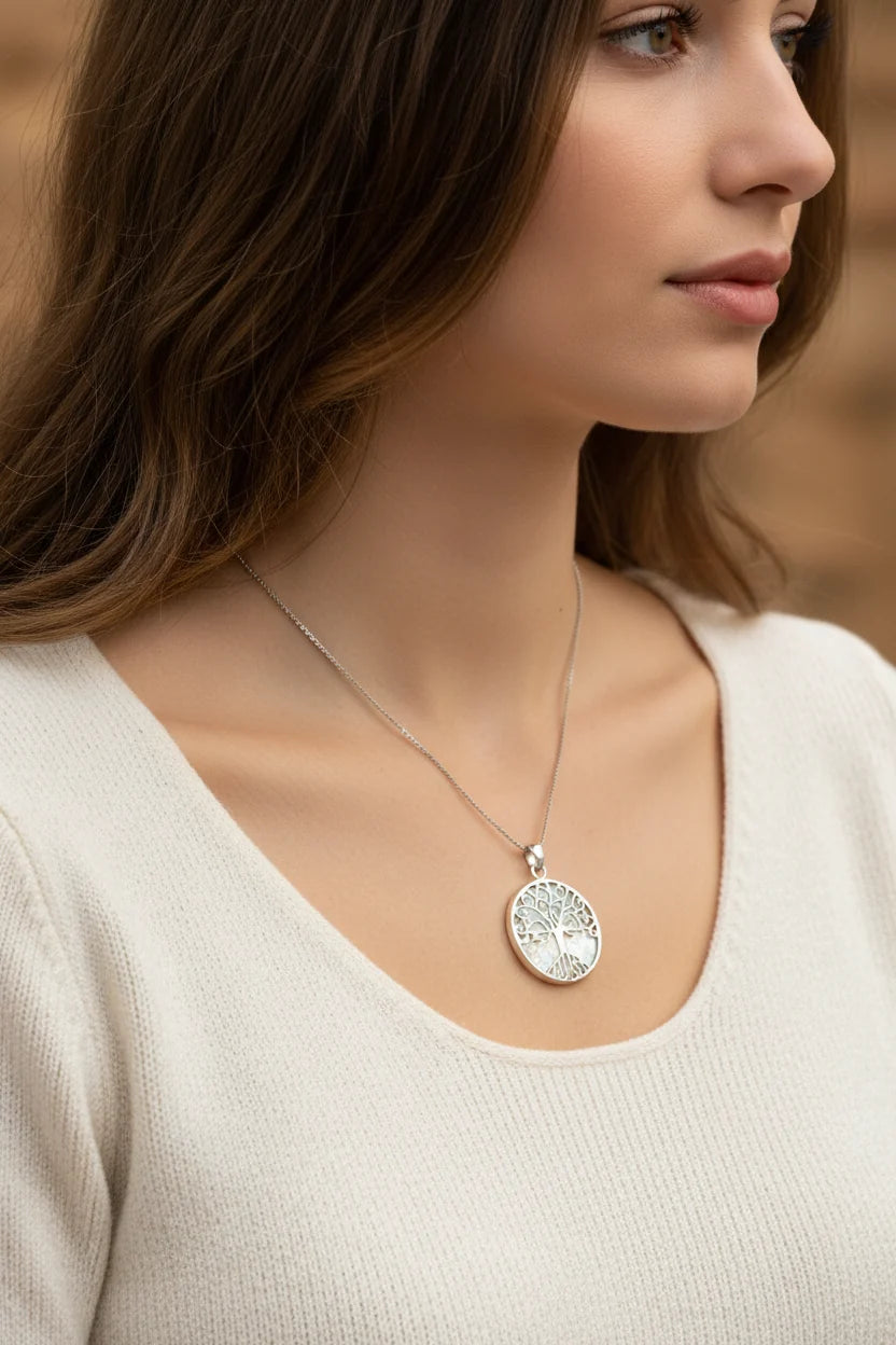Leandra Tree of Life Necklace in Sterling Silver | Pendant | Wiccan Center