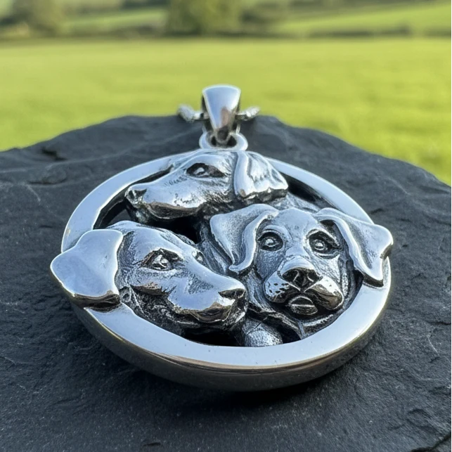 Lab Love Labrador Retriever Dog Necklace in Sterling Silver | Pendant | Wiccan Center