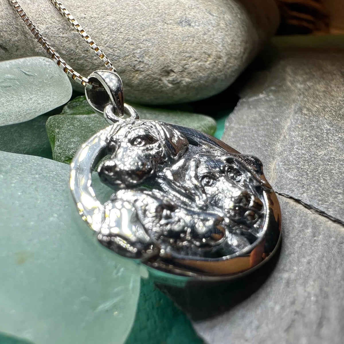 Lab Love Labrador Retriever Dog Necklace in Sterling Silver | Pendant | Wiccan Center