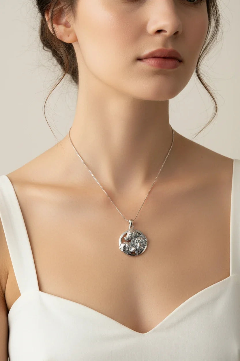 Lab Love Labrador Retriever Dog Necklace in Sterling Silver | Pendant | Wiccan Center