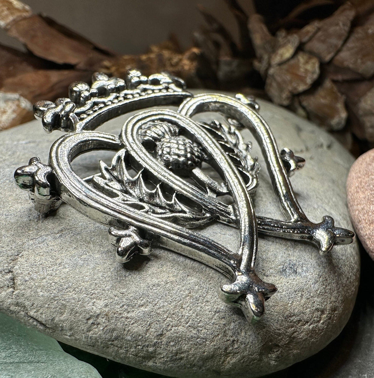 Pewter Thistle Luckenbooth Brooch | Brooch | Wiccan Center
