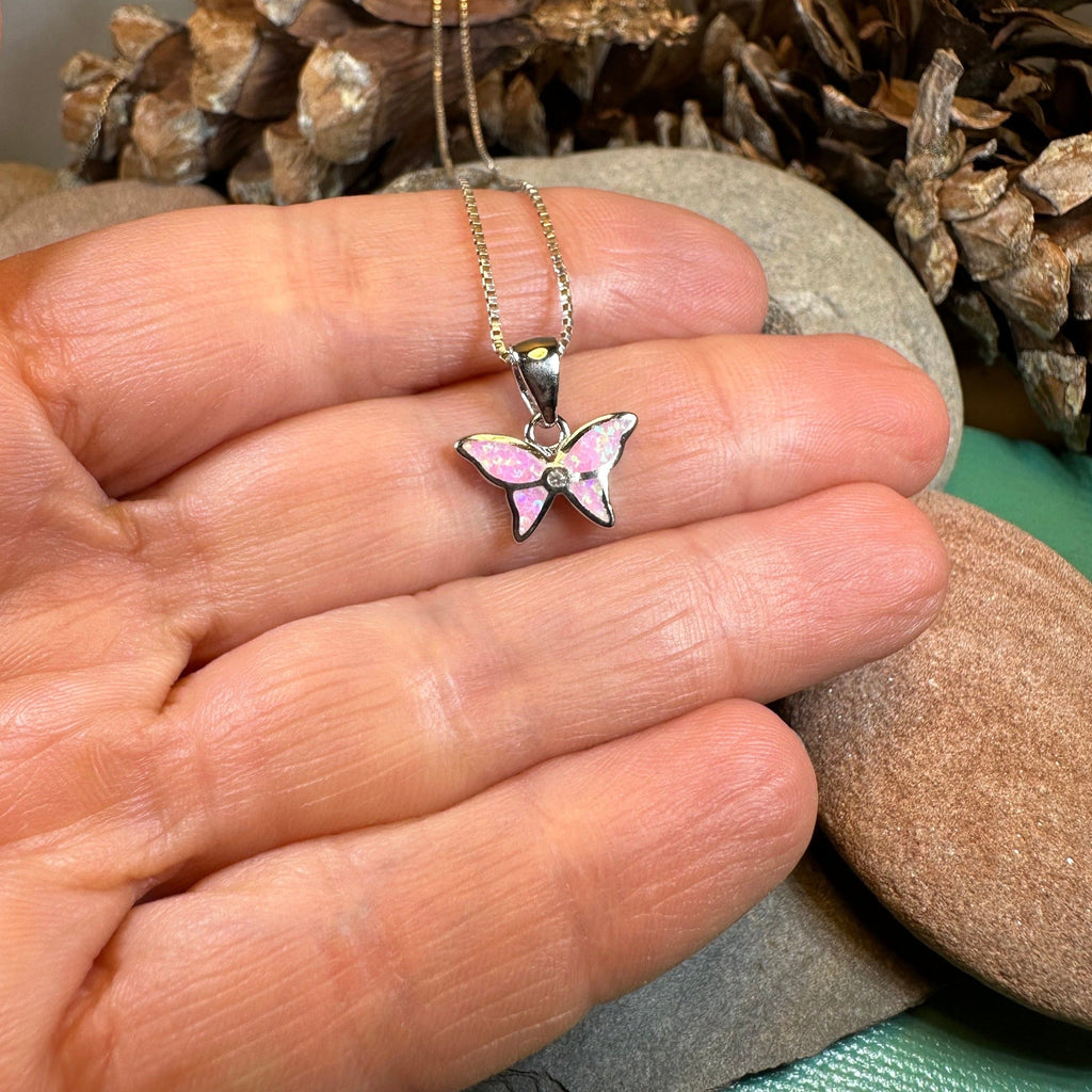 Petite Opal Butterfly Necklace | Pendant | Wiccan Center