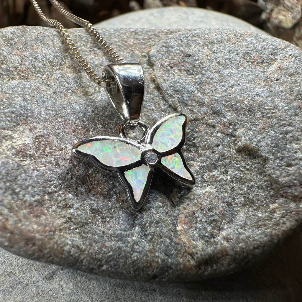 Petite Opal Butterfly Necklace | Pendant | Wiccan Center
