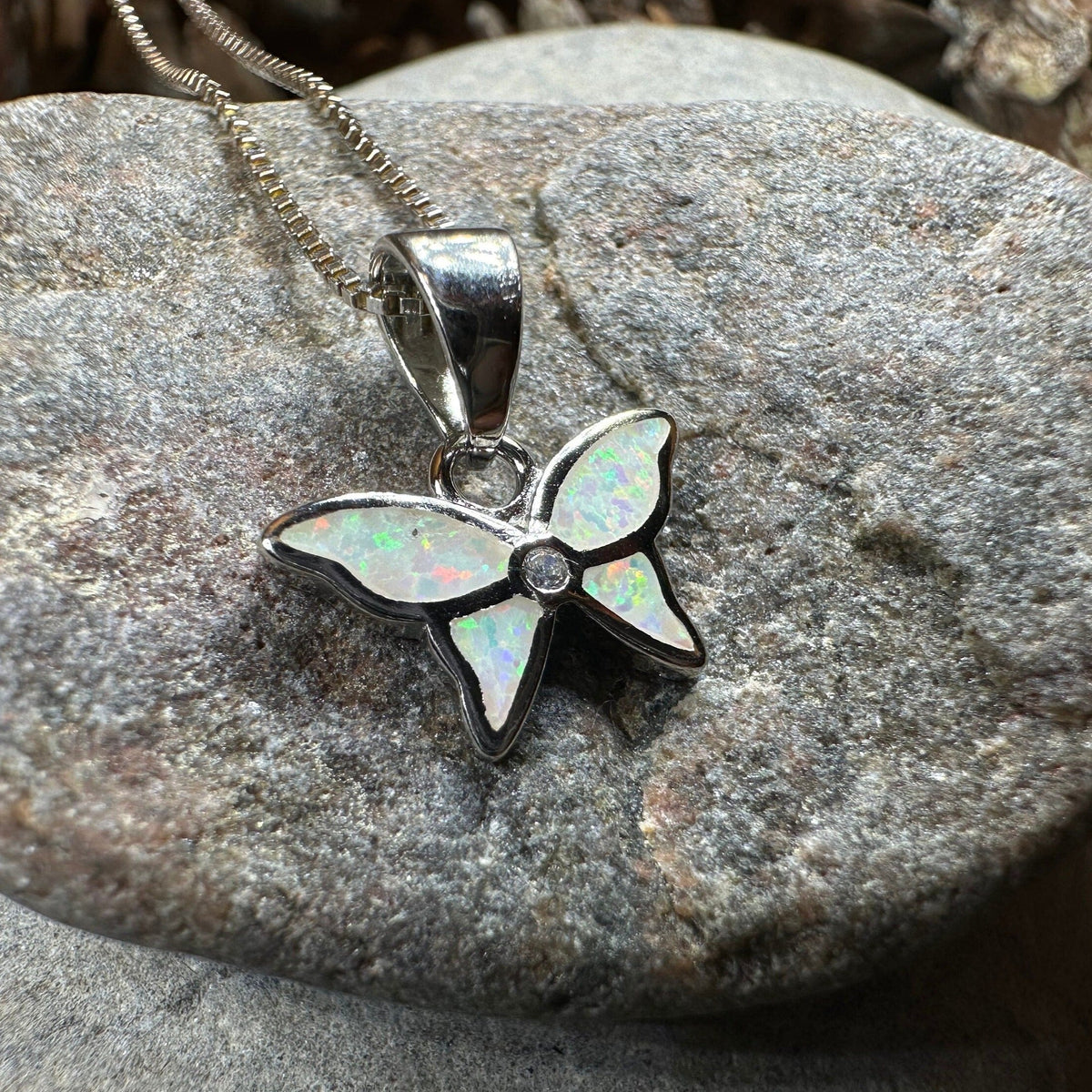 Petite Opal Butterfly Necklace | Pendant | Wiccan Center