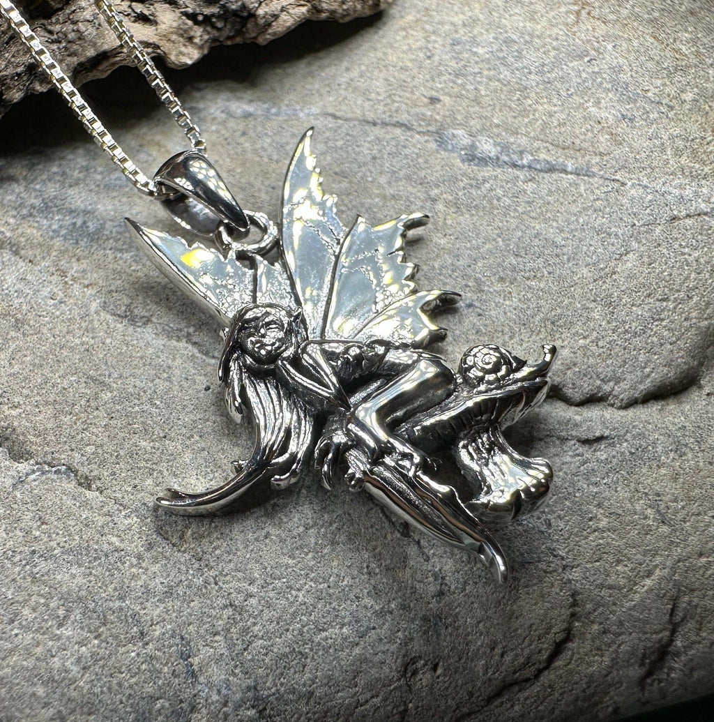 Toadstool Fairy Necklace in Sterling Silver | Pendant | Wiccan Center