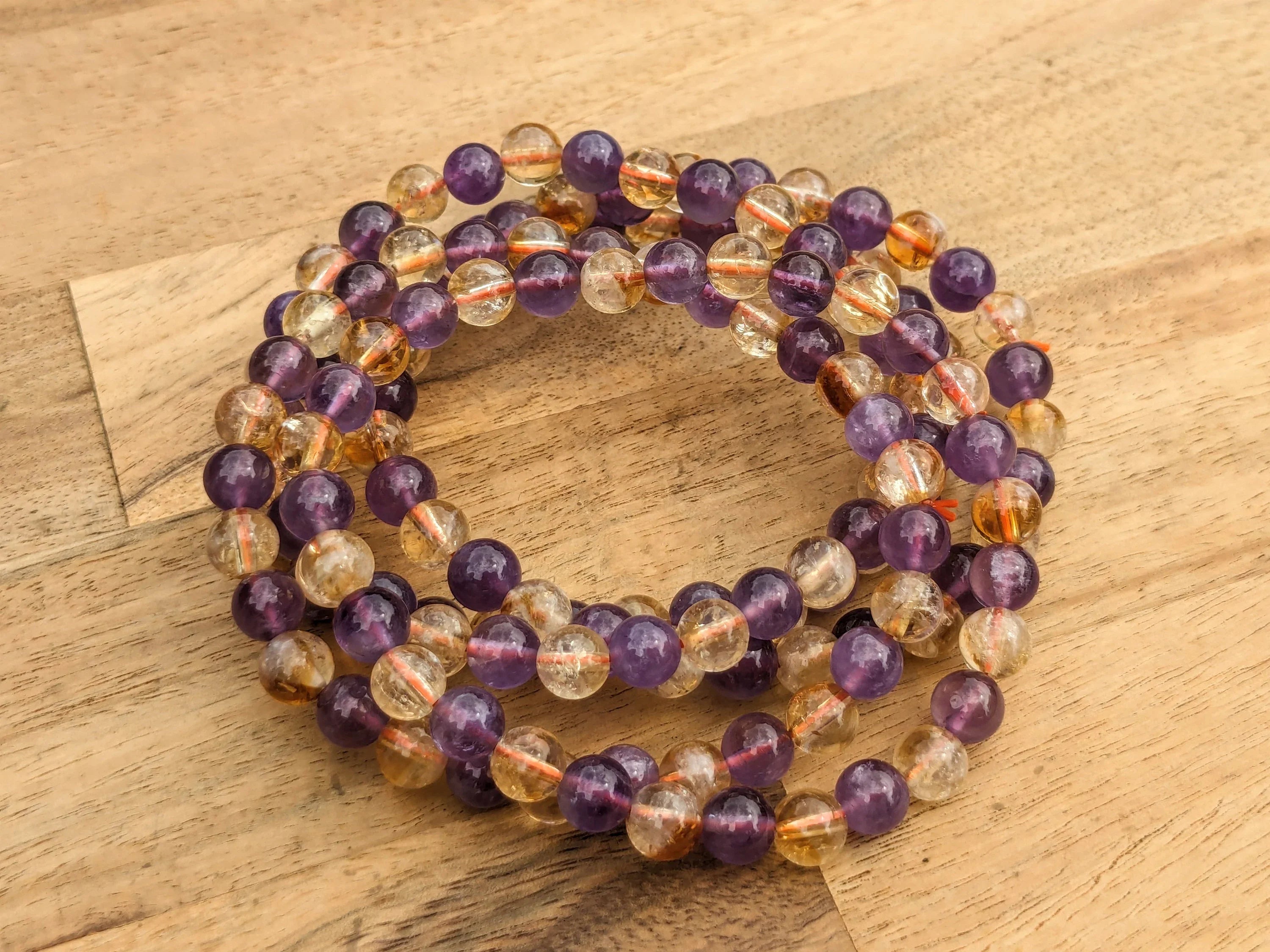 High Grade Ametrine Stretch Bracelets - Citrine and Amethyst Beaded Bracelets | | Wiccan Center
