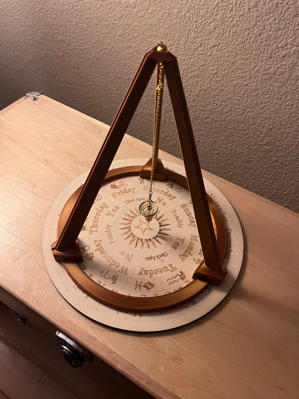 Large Pendulum Tripod Stand – 3D‑Printed Divination Tool | Gothic Altar Decor, Spiritual Focus & Manifestation | | Wiccan Center
