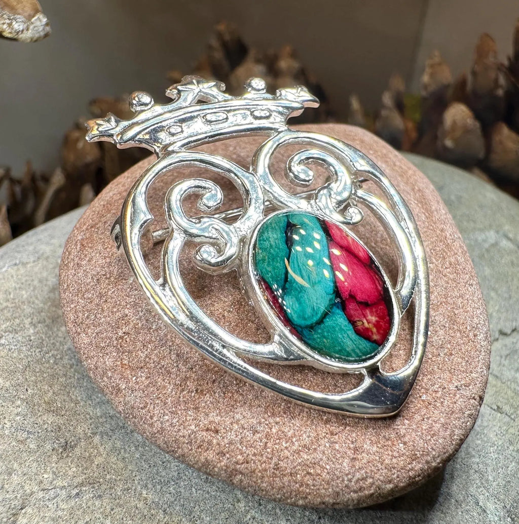 Heathergems Luckenbooth Sterling Silver Brooch - Handmade in Scotland | Brooch | Wiccan Center