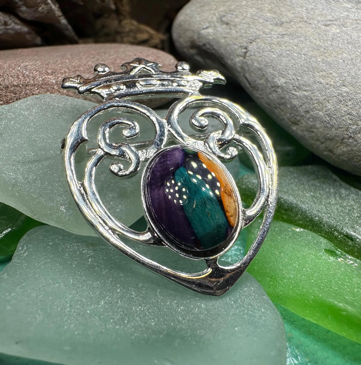 Heathergems Luckenbooth Sterling Silver Brooch - Handmade in Scotland | Brooch | Wiccan Center