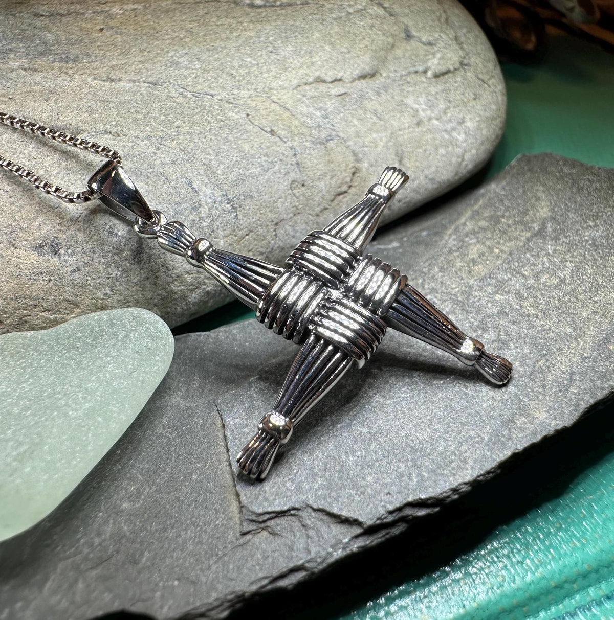 Glan Large Saint Brigid's Cross in Sterling Silver | Pendant | Wiccan Center
