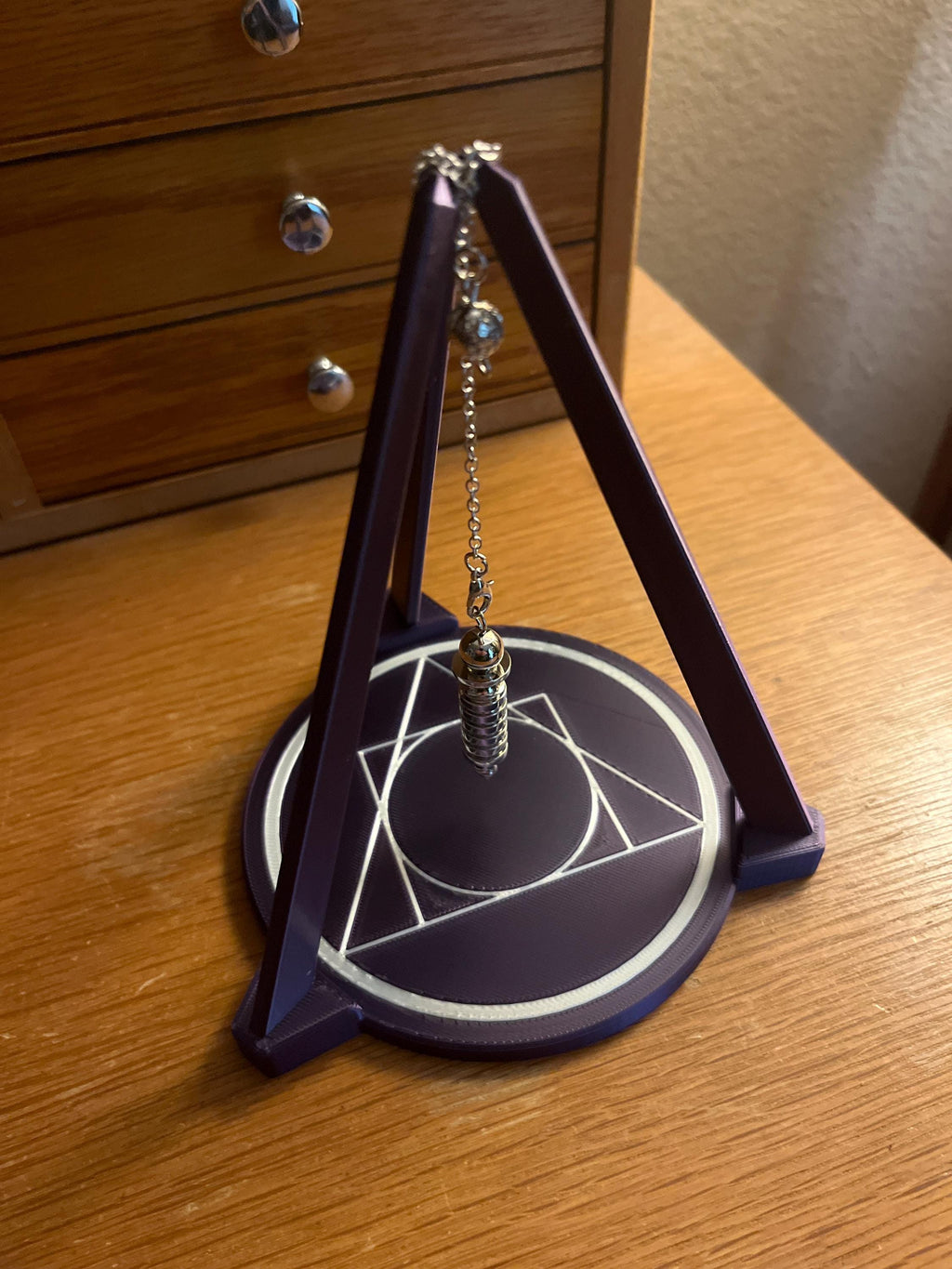3D Printed Tripod Stand with Pendulum: Multicolor PLA Plastic | | Wiccan Center