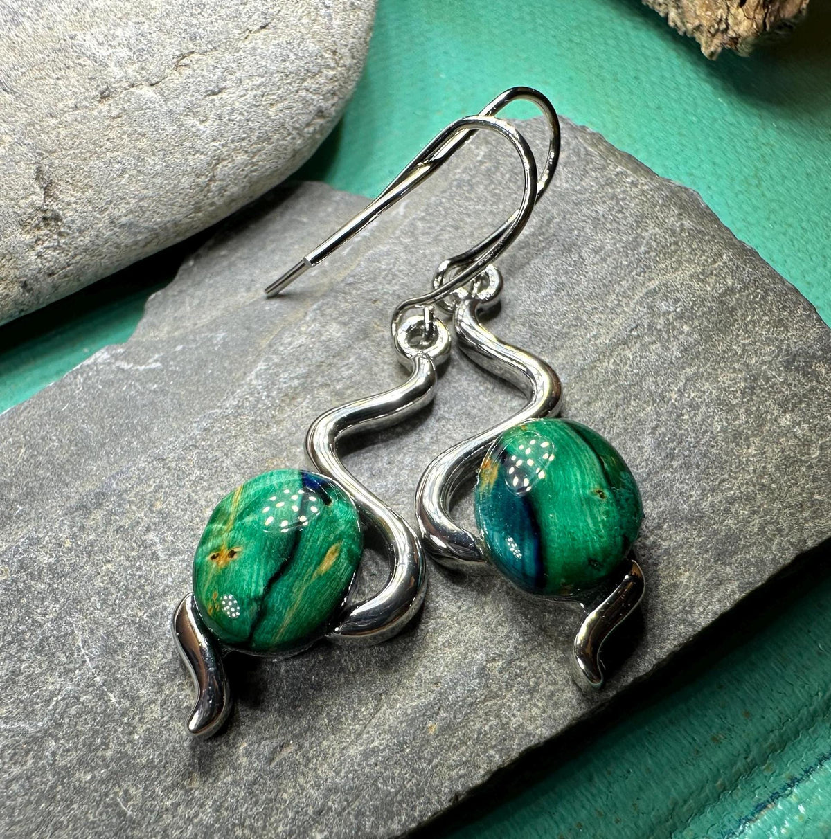 Heathergems Celtic Wiggle Earrings - Handmade in Scotland | Dangle Earrings | Wiccan Center