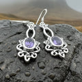Tiom Amethyst Celtic Knot Earrings | Dangle Earrings | Wiccan Center