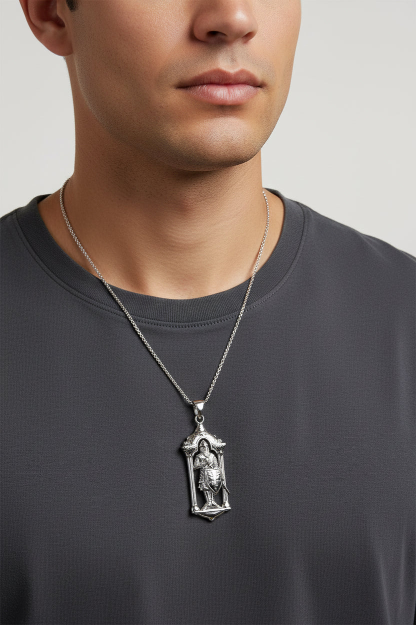 Templar Knight Medieval Pendant in Sterling Silver | Pendant | Wiccan Center
