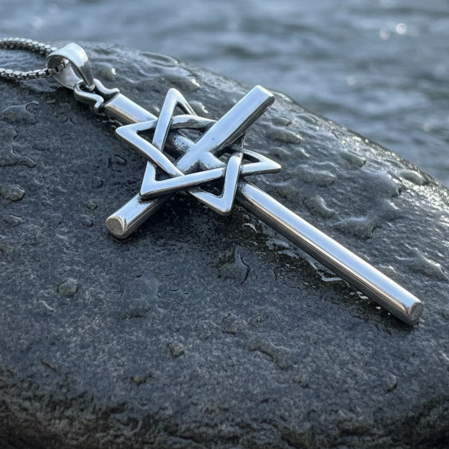Large Star of David Cross Necklace | Pendant | Wiccan Center