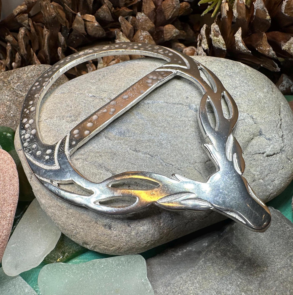 Pewter Stag Scarf Ring - Handmade in Scotland | Scarf Ring | Wiccan Center