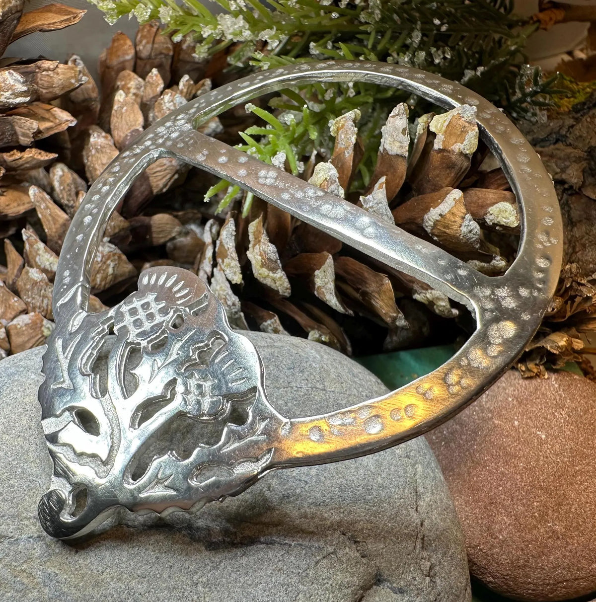 Double Thistle Scarf Ring - Handmade in Scotland | Scarf Ring | Wiccan Center