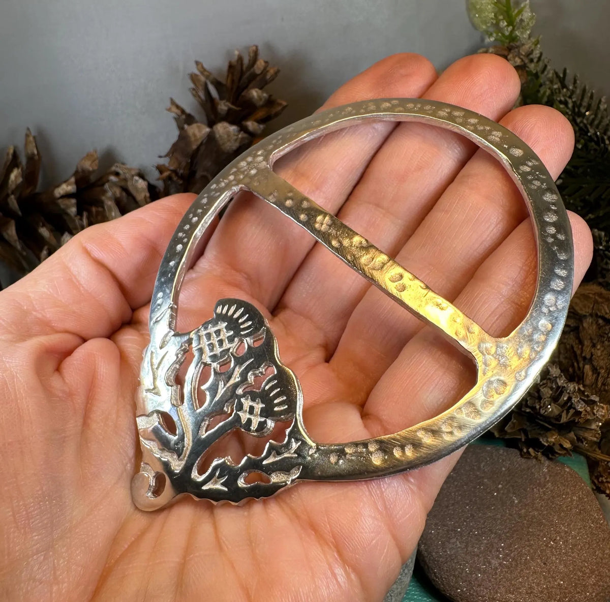 Double Thistle Scarf Ring - Handmade in Scotland | Scarf Ring | Wiccan Center