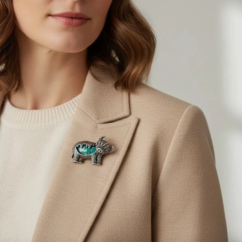 Heathergems Highland Cow Brooch - Handmade in Scotland | Brooch | Wiccan Center
